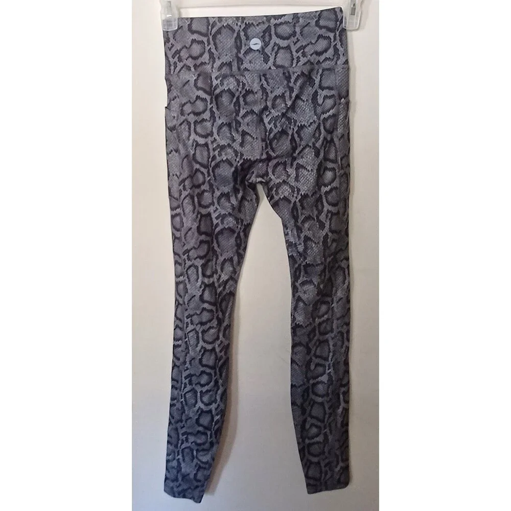 Avia Leggings XS Snakeskin‎ Print Recycled Polyester Pockets Moisture-wicking